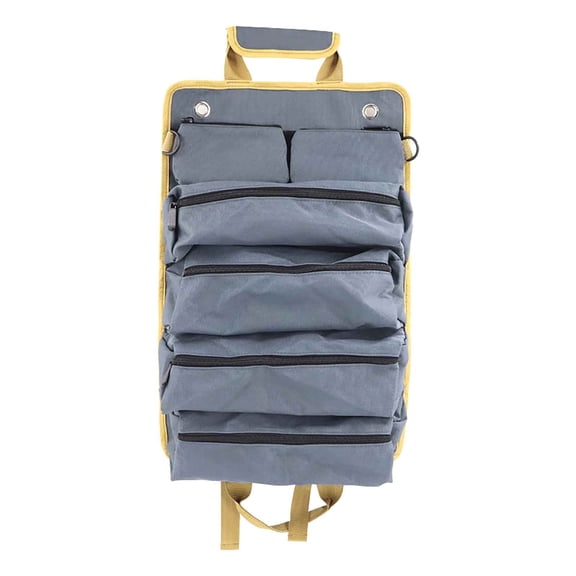 14-Pocket Roll Up Tool Bag Organizer - Heavy Duty Canvas Wrench Roll, Multifunctional Hardware Tool Storage for Garden, Electrician, Car Mounted Kit