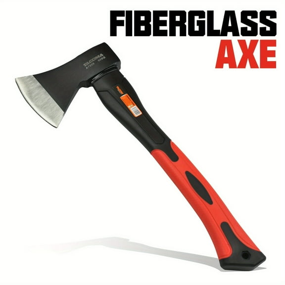 "14" Portable Camping Hatchet - Heat-Treated Alloy Steel Axe with Fiberglass Handle for Wood Chopping, Ideal for Camping, Carpentry & Gardening (Model: 1PC)