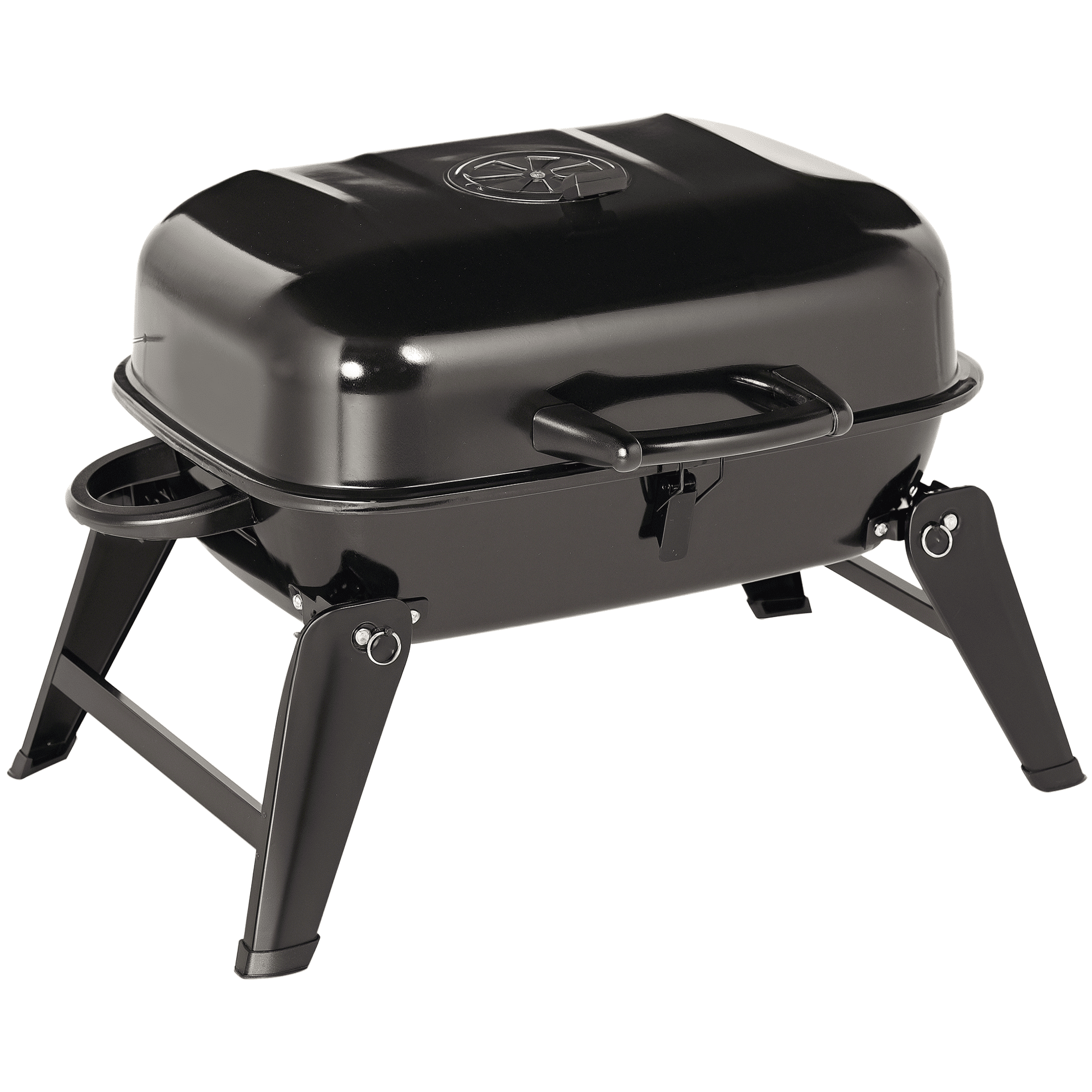 14" Portable Charcoal Grill, Tabletop Outdoor Small Grill with Heat Preservation Net, Venting System, Foldable Legs, Travel Size BBQ Perfect for Camping, Backyard, Tailgates, Black