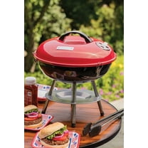 14" Portable Charcoal Grill with 13-Piece Tool Set, Red