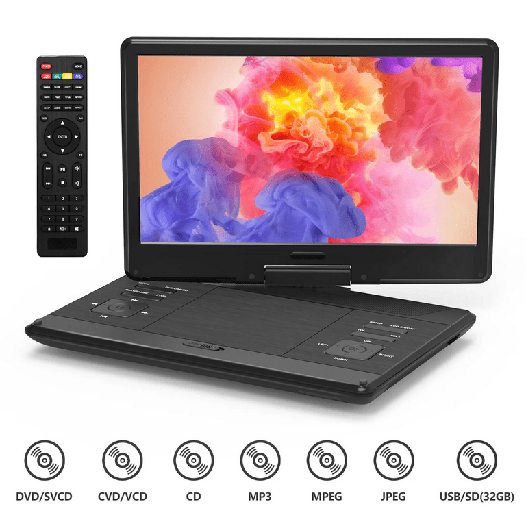 プレーヤー Portable DVD Player 14 inc. Amazon.com: 14 Inch Portable Blu-Ray DVD Player for Car Full