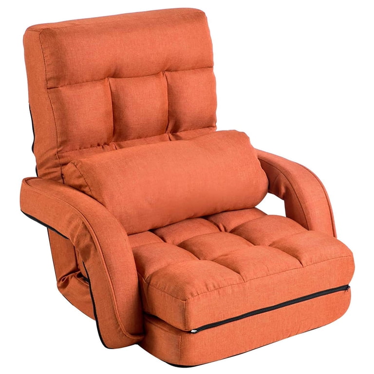 14-Position Adjustable Floor Chair, Chaise Lounge Indoor, Folding Lazy ...