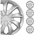 thumbnail image 1 of 14" Premium Universal Wheel Rim Covers – Set of 4 Hubcaps,ABS&PC Material Hub Protection Accessory,Snap-on Replacement Caps for Car,Pickup Truck,SUV - 14 Inch,Silver Chrome, 1 of 8