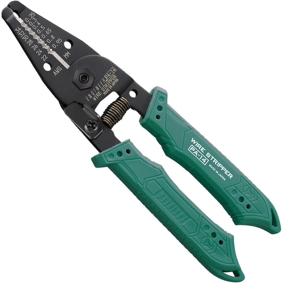 -14 Professional precision wire stripper for fine wires. Made in Japan. Solid wire (32-20), stranded wire (34-22). Sharp and perfect round edges