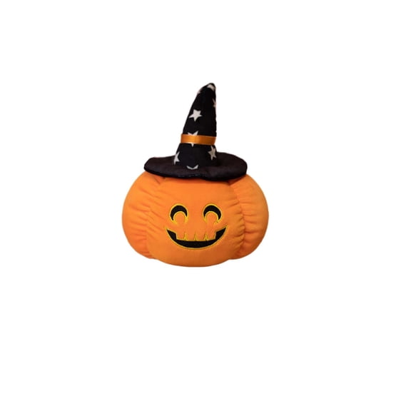 14" Pumpkin Plush Pillow, Cotton Spooky Decor Jack-O-Lantern Cushion Stuffed Toy for Sofa Bed Cozy Halloween Party Props