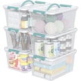 thumbnail image 1 of 14 Quart Clear Storage Boxes with Handles, Plastic Latching Bins with Lids, 6 Packs, 1 of 14