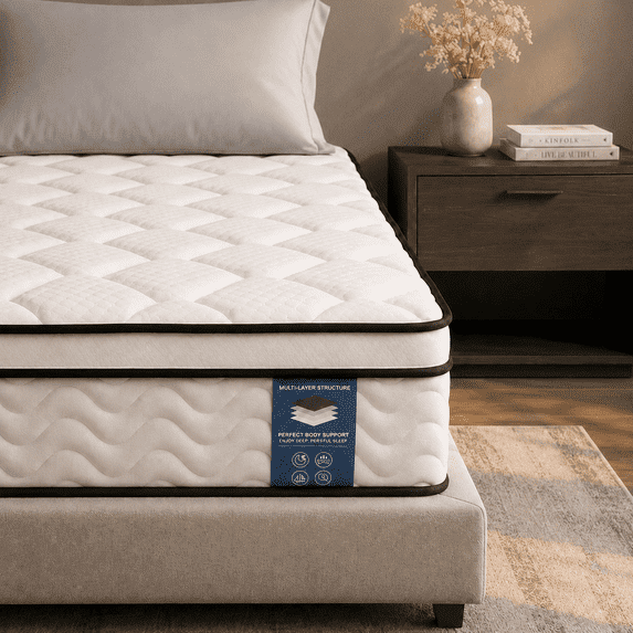 14" Queen Mattress in a Box, Medium Firm, Pocket Coils & Memory Foam