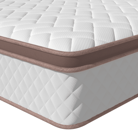 Mronae 14" Queen Size Mattress Cooling Gel Hybrid Memory Foam & Pocket Coils Bed in a Box,Medium Firm