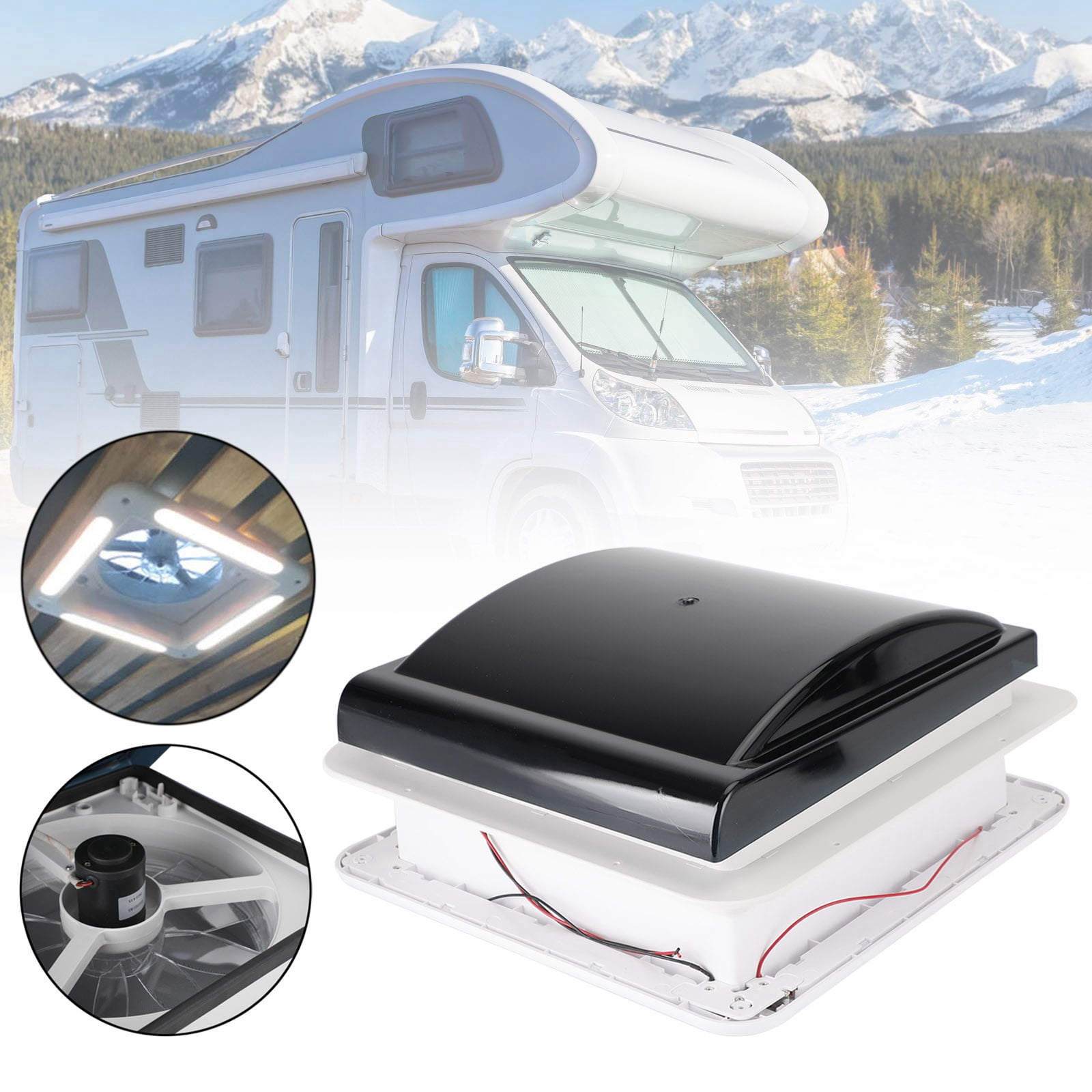 14" RV Roof Vent Fan With Remote Control - Exhaust & Intake Fan For Camper, Motorhome, Caravan-987633
