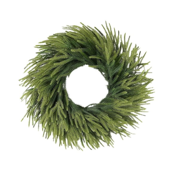 14" Realistic Norfolk Pine Christmas Wreath – Artificial Real-Touch Greenery Wreath for Front Door, Wall,Window & Mantel,Lifelike Outdoor Holiday Door Decor,Green Pine Wreath for Xmas Home Decoration