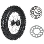 14 Rear Wheel 90/100-14 Dirt Bike Tire Rim Assembly with 420 43T Sprocket & 190mm Brake Disc Rotor for 125cc 140cc 150cc Thumpstar SDG SSR Taotao Dirt Pit Bike Motocross Apollo