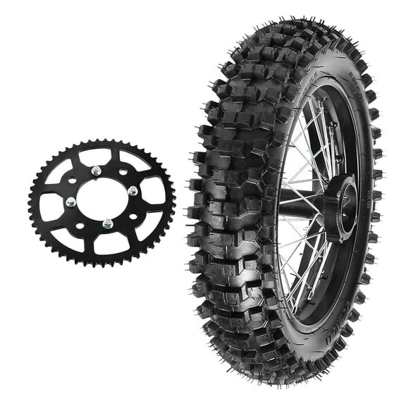 14" Rear Wheel Rim Tire Assembly 90/100-14 Tire Tube For Dirt Pit Bike Trail Fits 125/140/150/160cc Pit Dirt Bike Apollo SSR Taotao KX85 YZ85 Includes Brake Rotor