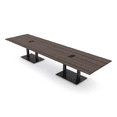 thumbnail image 1 of 14' Rectangular Modular Conference Table Black Bases Electric Modules, 1 of 7