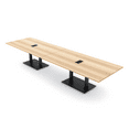 thumbnail image 1 of 14' Rectangular Modular Conference Table Black Bases Electric Modules, 1 of 7