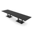 thumbnail image 1 of 14' Rectangular Modular Conference Table Black Bases Electric Modules, 1 of 5