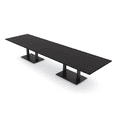 thumbnail image 1 of 14' Rectangular Modular Conference Table Black Bases Electric Modules, 1 of 5