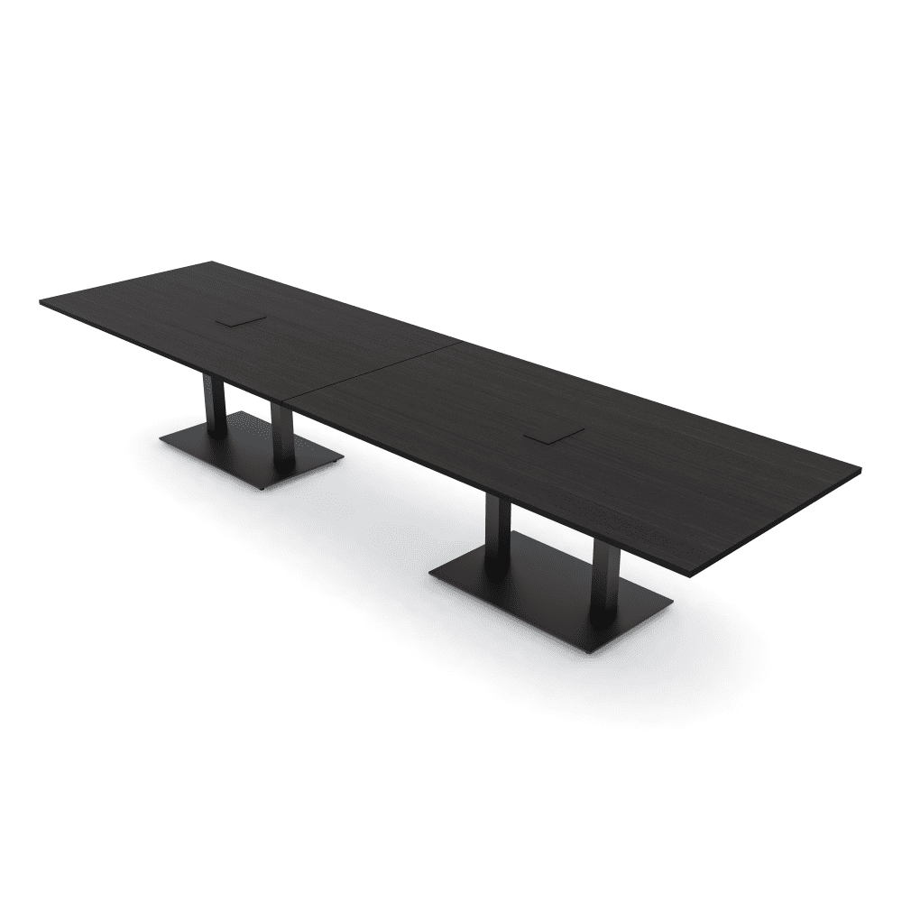 Rectangle Modular Table 14' Rectangular Modular Conference Table Black Bases Electric Modules ...