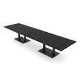 thumbnail image 1 of 14' Rectangular Modular Conference Table Black Bases Electric Modules, 1 of 7