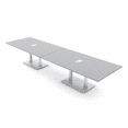 thumbnail image 1 of 14' Rectangular Modular Conference Table Metal Bases Electric Modules, 1 of 7