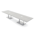 thumbnail image 1 of 14' Rectangular Modular Conference Table Metal Bases Electric Modules, 1 of 7