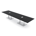 thumbnail image 1 of 14' Rectangular Modular Conference Table Metal Bases Electric Modules, 1 of 7