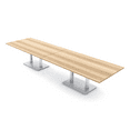 thumbnail image 1 of 14' Rectangular Modular Conference Table Metal Bases Electric Modules, 1 of 5