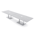 thumbnail image 1 of 14' Rectangular Modular Conference Table Metal Bases Electric Modules, 1 of 7