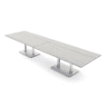 thumbnail image 1 of 14' Rectangular Modular Conference Table Metal Bases Electric Modules, 1 of 5