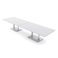 thumbnail image 1 of 14' Rectangular Modular Conference Table Metal Bases Electric Modules, 1 of 5