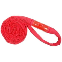 14' Red Polyester Lifting Sling, Endless Round Sling, 14000LBS Vertical