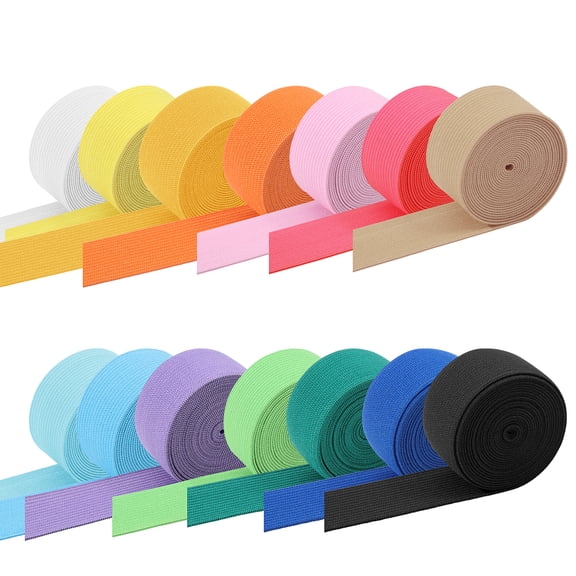 14 Rolls 30Yard/28M Colorful Elastic Bands Elastic Solid Bright Color Trim Ribbon Sewing Stretch Bands for Sewing Crafts DIY Comforter Cuffs Hair