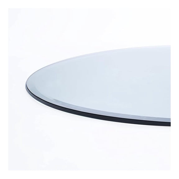 14" Round 1/2" Thick Tempered Clear Glass Table Top with Beveled Edge, Replacement Glass Top for Dining Tables, End Tables, and Outdoor Patio Tables