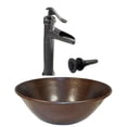 thumbnail image 1 of 14" Round Copper Vessel Bath Sink, Faucet Kit Included, 1 of 4