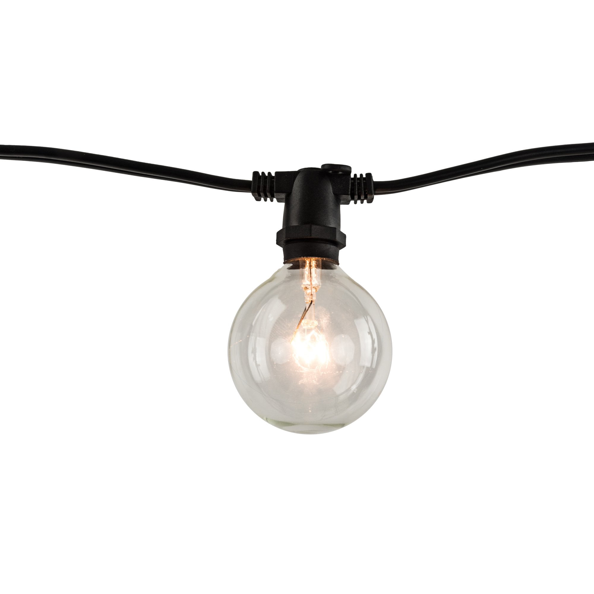 14 ft. Black Globe String Light with Clear Incandescent Bulbs