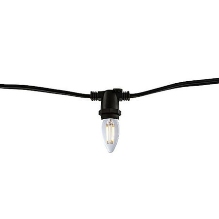 14' STRING LIGHT 10 SOCKETS KIT BLACK W/ LED 2.5W B11 CLEAR E12 LAMPS