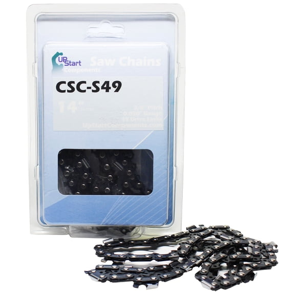 14" Semi Chisel Saw Chain for McCulloch MS1639NAVCC Chainsaws - (14 inch, 3/8" Low Profile Pitch, 0.050" Gauge, 49 Drive Links, CSC-S49) - UpStart Components