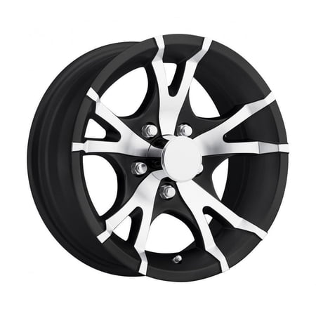 14" Sendel T07 5-Lug Boat Camper RV Trailer Wheel Rim Black Machined (QTY 1)