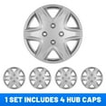 thumbnail image 1 of 4Pcs Set Hubcap,14" Universal Wheel Rim Cover Replacement,Compatible with Steel Wheels,Snap on Installation,ABS+PC Material,Silver, 1 of 7