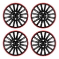 thumbnail image 1 of 14" Set of 4 Wheel Covers Snap on Hubcaps Full Hub Caps Fit R14 Tire & Steel Rim (4 Pack)-Black Lacquer & Red Lacquer, 1 of 10