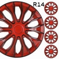 thumbnail image 1 of 14" Set of 4 Wheel Covers Snap on Hubcaps Full Hub Caps Fit R14 Tire & Steel Rim (4 Pack)-Black Lacquer & Red Lacquer, 1 of 12
