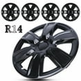 thumbnail image 1 of 14" Set of 4 Wheel Covers Snap on Hubcaps Full Hub Caps Fit R14 Tire & Steel Rim (4 Pack)-Black Lacquer, 1 of 12
