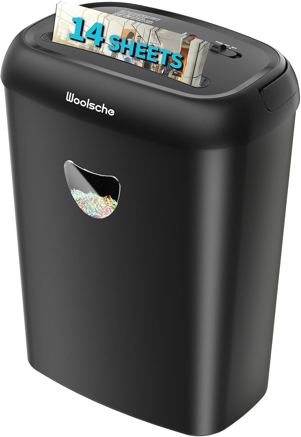14-Sheet Cross Cut Paper Shredder with Large 5.55-Gallon Basket, 3-Mode Shred for Cards/CDs/Staples/Clips - Jam Proof System for Office