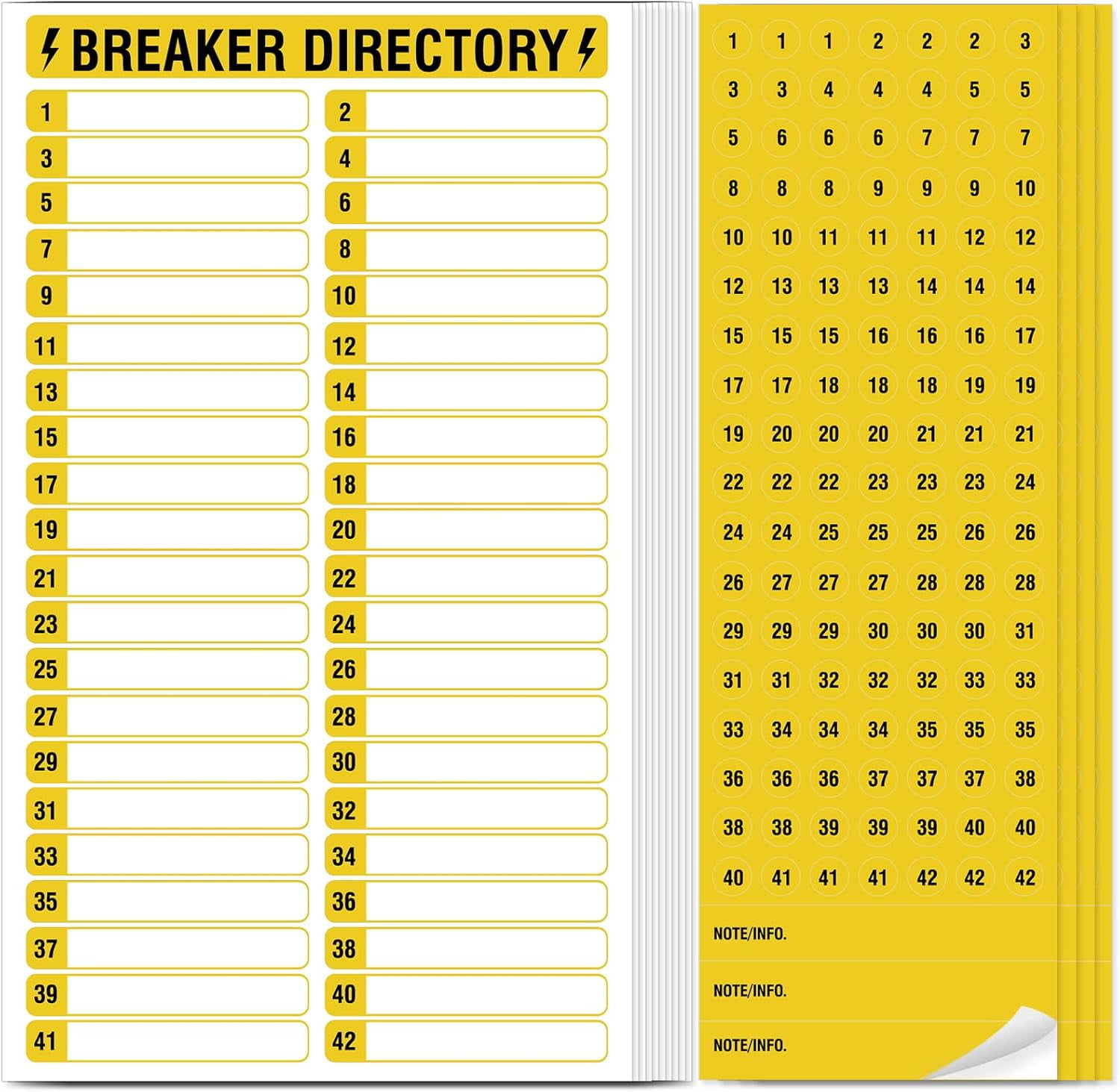Breaker Directory Sticker 14 Sheets Breaker Panel Labels, 10 Electrical Box Catalog Labels and 4 ...