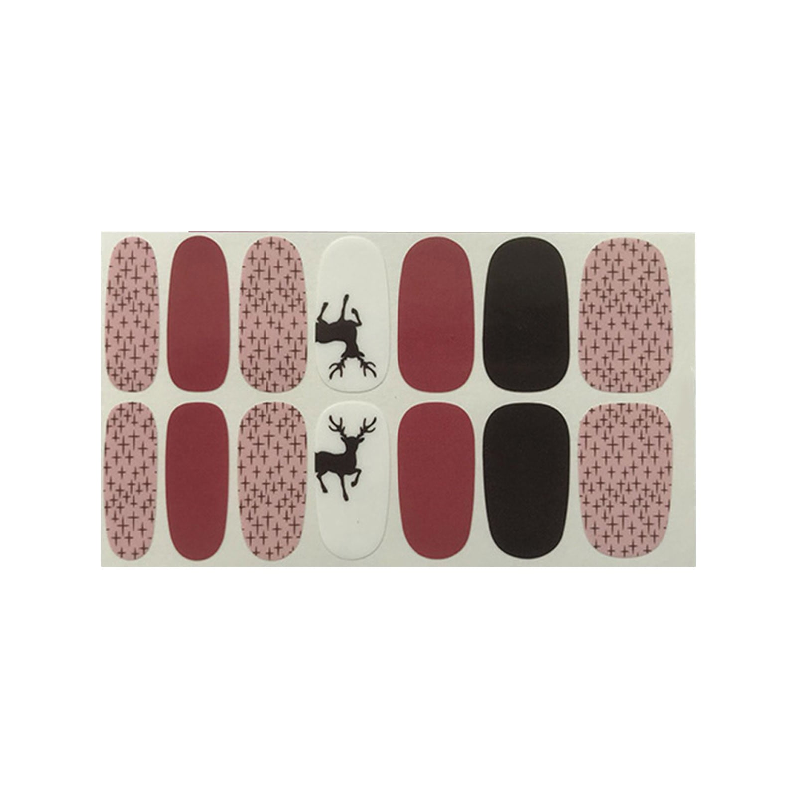 14 Sheets Christmas Full Wraps Nail Polish Sticker Glitter Manicure