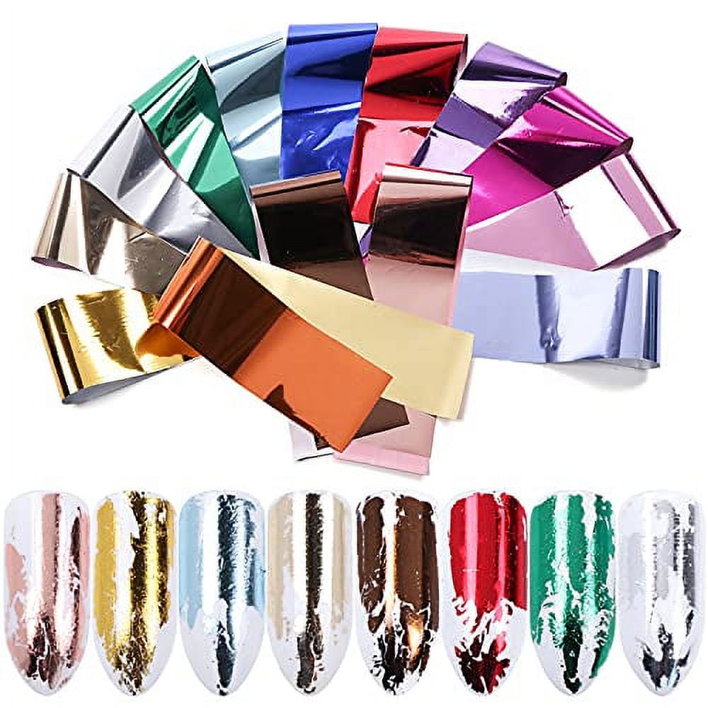 14 Sheets Gold Nail Foils Transfer Stickers Foil Nail Art Supply ...