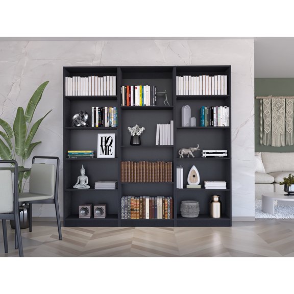 14 - Shelf Living Room Bookcase Collection | Store Books and Decoratives | Robust Wood Composition | Solve Storage in Compact Areas