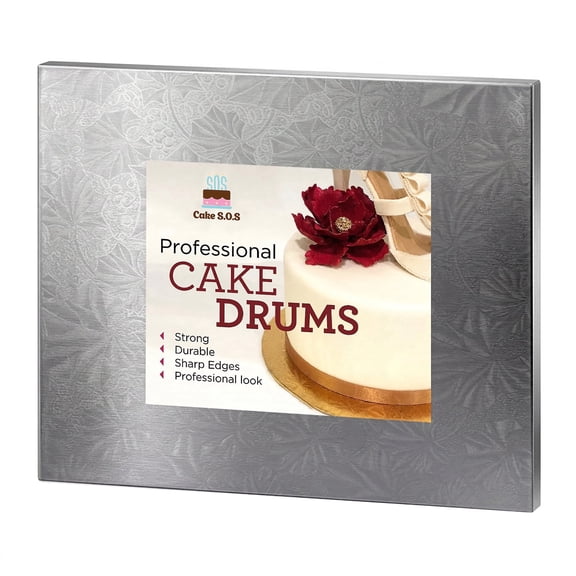 Cake S.O.S 14 Inches Silver Square Cake Drum Board, 1/2 Thick, (1-Pack)