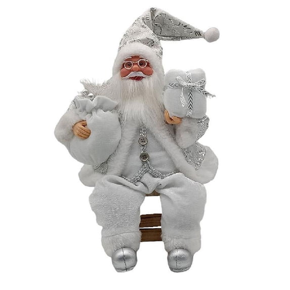 14'' Sitting Santa Claus Figurines Christmas Figure Decoration Hanging Xmas Tree