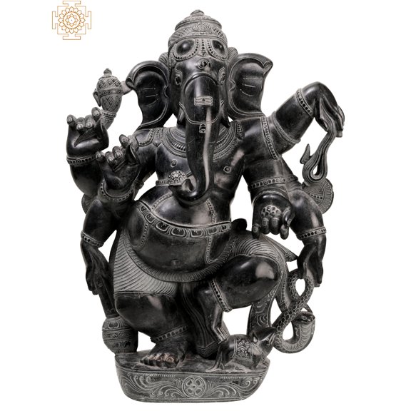 14" Six Hands Dancing Ganesha
