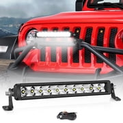 14" Slim LED Work Light Bar Single Row Spot Flood Driving Lamp Offroad 4WD+Wire